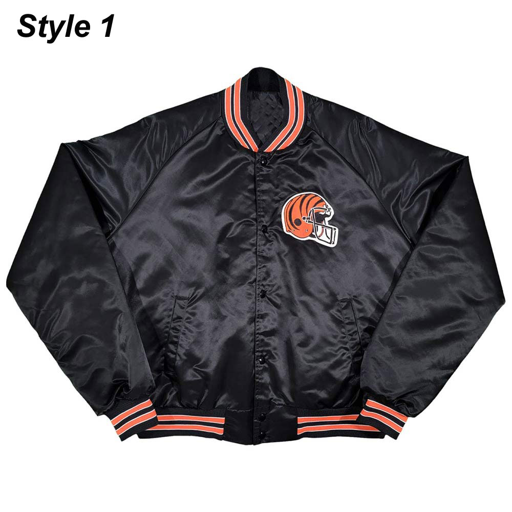 80S Cincinnati Bengals Black Satin Jacket 1 80S Cincinnati Bengals Black Satin Jacket