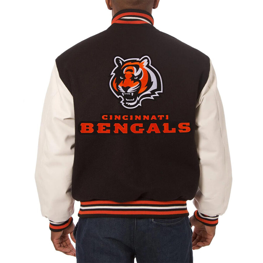 Alternative view of Men's Cincinnati Bengals Black and White Varsity Jacket