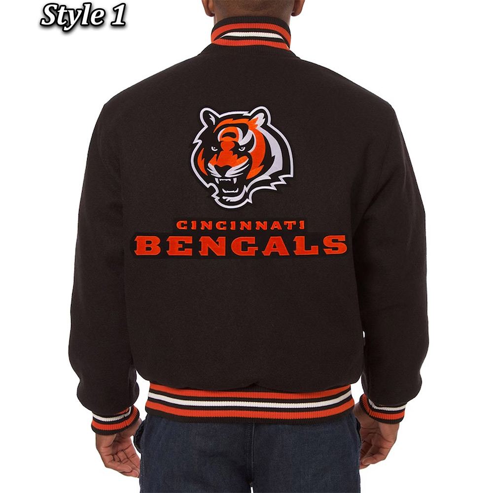 Cincinnati Bengals Black Wool Varsity Jacket 3 Cincinnati Bengals Black Wool Varsity Jacket - Image 3