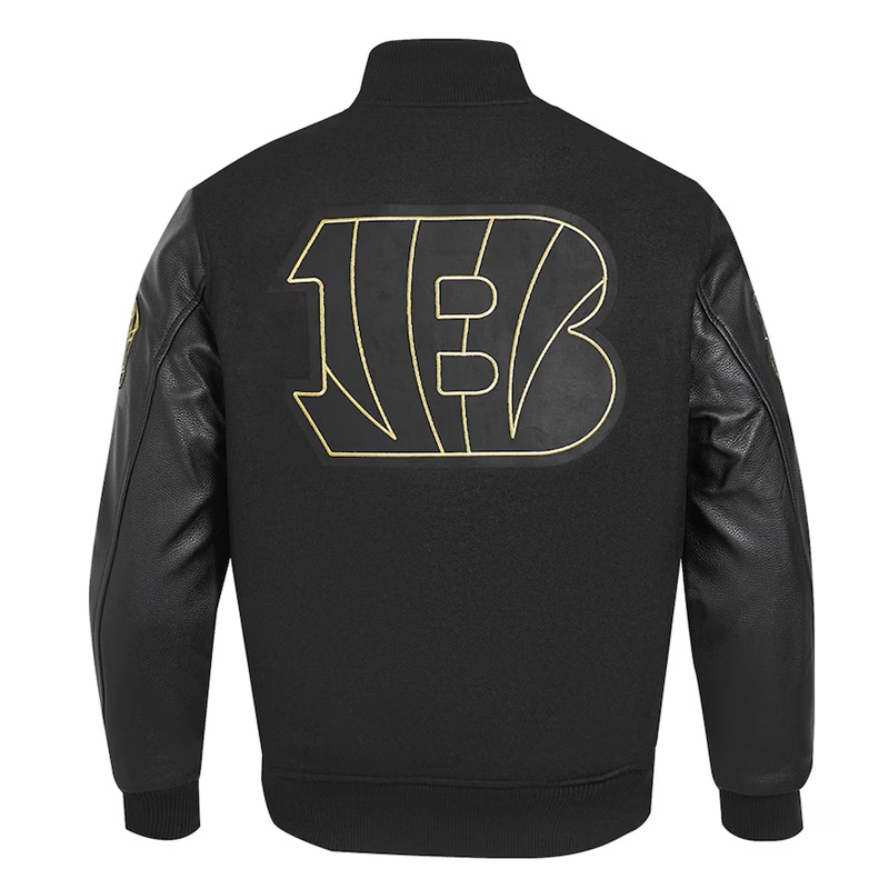 Alternative view of NFL Cincinnati Bengals Black Varsity Jacket