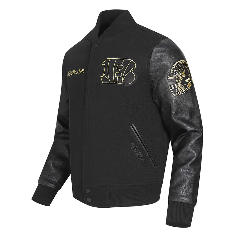 Nfl Cincinnati Bengals Black Varsity Jacket 3 Nfl Cincinnati Bengals Black Varsity Jacket - Image 3