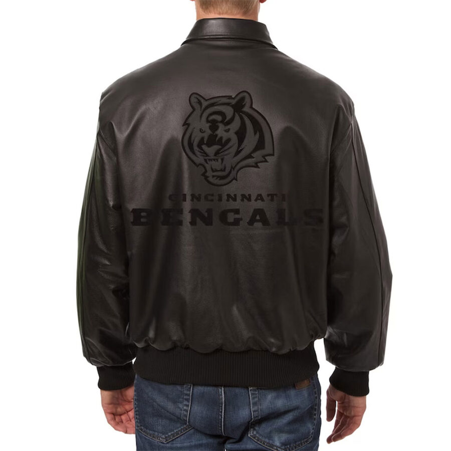 Alternative view of NFL Cincinnati Bengals Black Leather Jacket