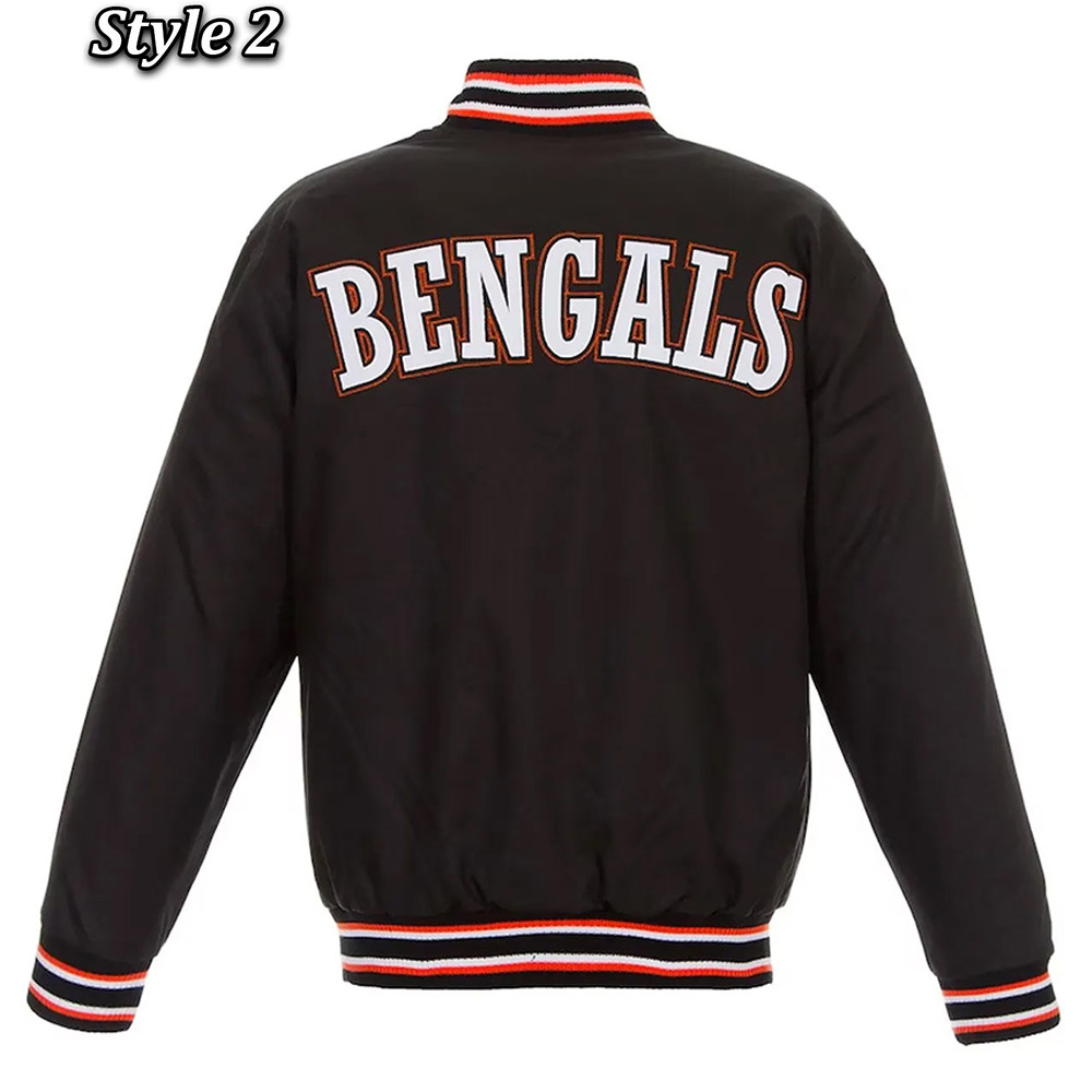 Cincinnati Bengals Black Wool Varsity Jacket 4 Cincinnati Bengals Black Wool Varsity Jacket - Image 4