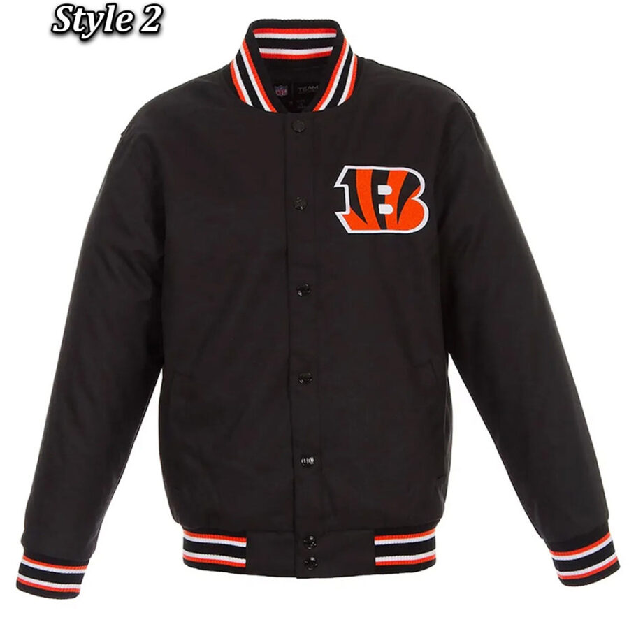Alternative view of Cincinnati Bengals Black Wool Varsity Jacket