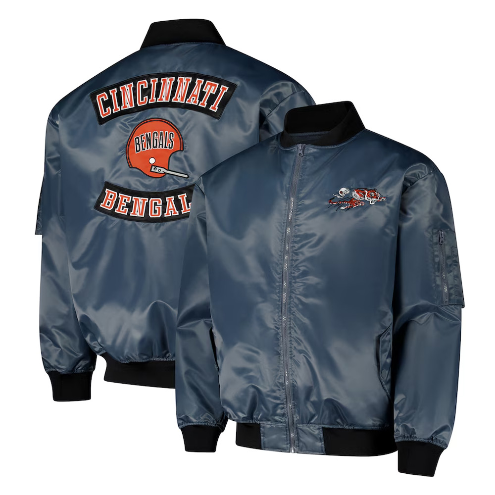 Nfl Cincinnati Bengals Bomber Jacket 3 Nfl Cincinnati Bengals Bomber Jacket - Image 3