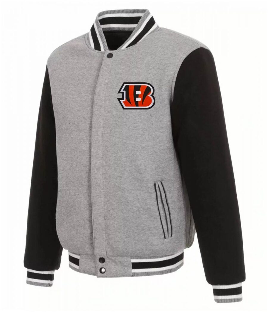 Cincinnati Bengals Black and Gray Wool Jacket