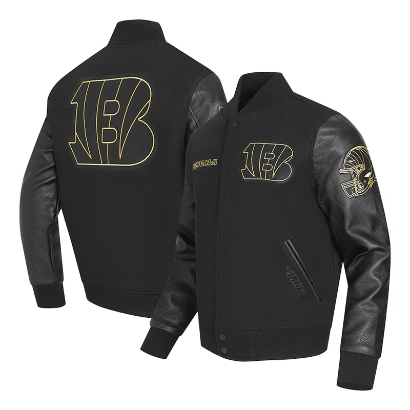 Nfl Cincinnati Bengals Black Varsity Jacket 5 Nfl Cincinnati Bengals Black Varsity Jacket - Image 5
