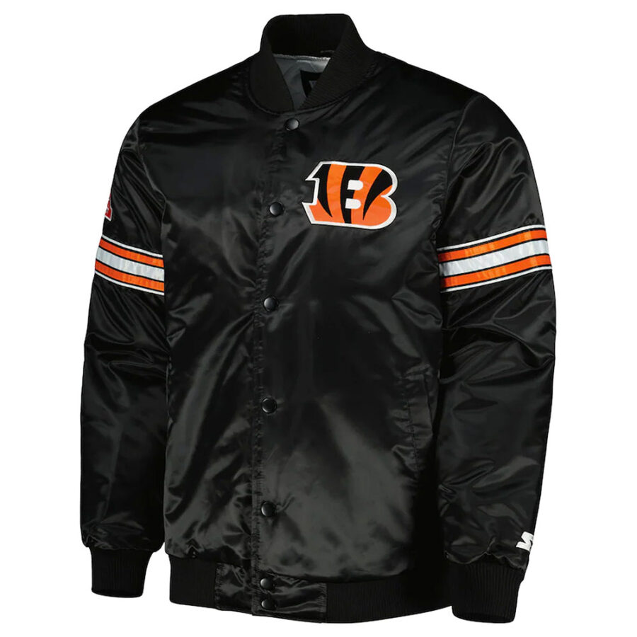 Cincinnati Bengals Pick and Roll Black Satin Jacket