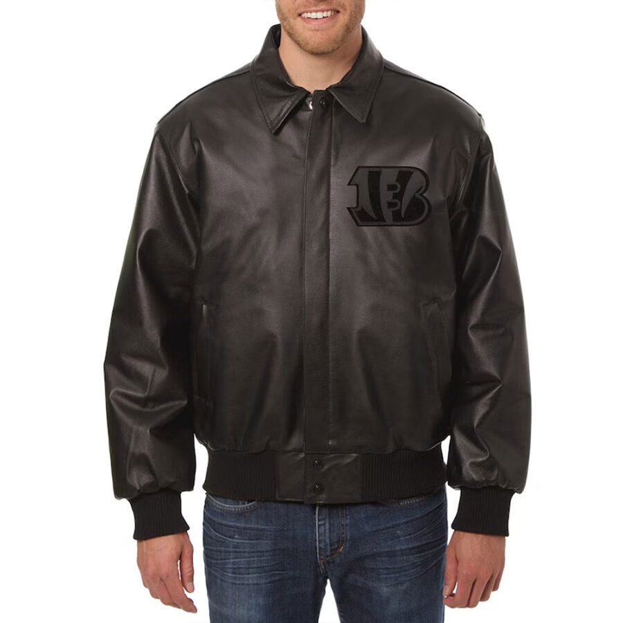 NFL Cincinnati Bengals Black Leather Jacket