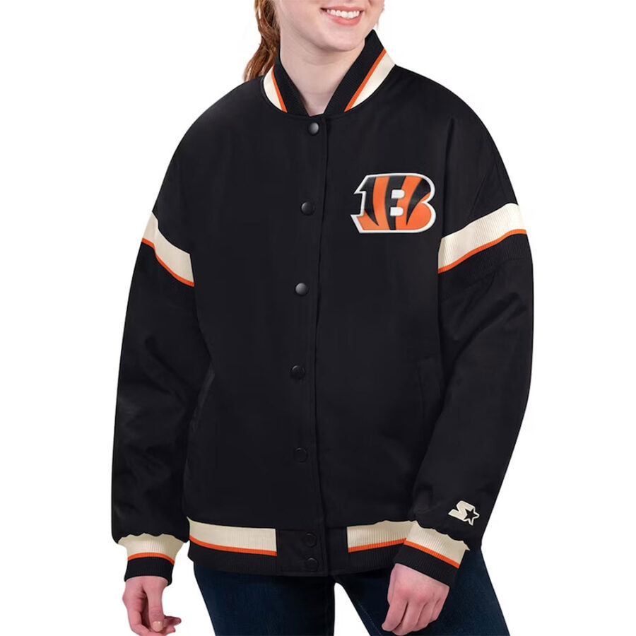 Women's Cincinnati Bengals Black Varsity Jacket