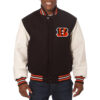 Men's Cincinnati Bengals Black and White Varsity Jacket