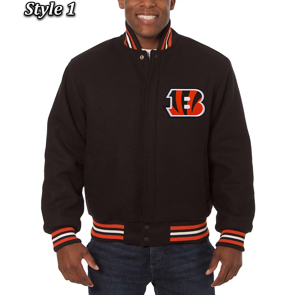 Cincinnati Bengals Black Wool Varsity Jacket 1 Cincinnati Bengals Black Wool Varsity Jacket