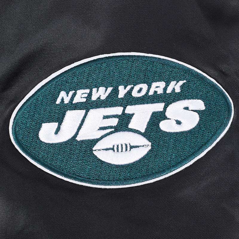 Women'S New York Jets Black Satin Jacket 6 Women'S New York Jets Black Satin Jacket - Image 6