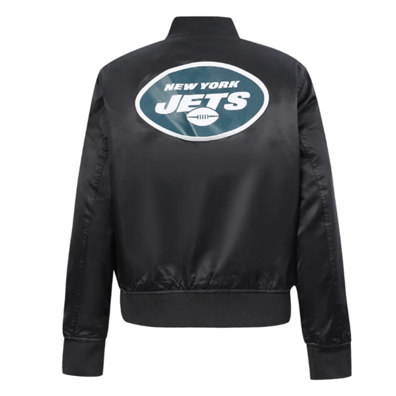Alternative view of Women's New York Jets Black Satin Jacket