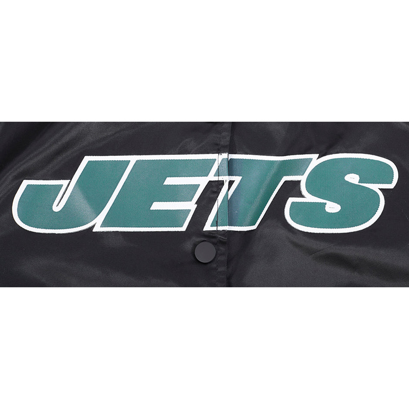 Women'S New York Jets Black Satin Jacket 7 Women'S New York Jets Black Satin Jacket - Image 7