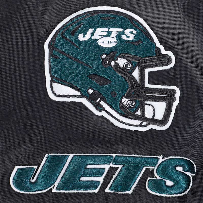 Women'S New York Jets Black Satin Jacket 8 Women'S New York Jets Black Satin Jacket - Image 8