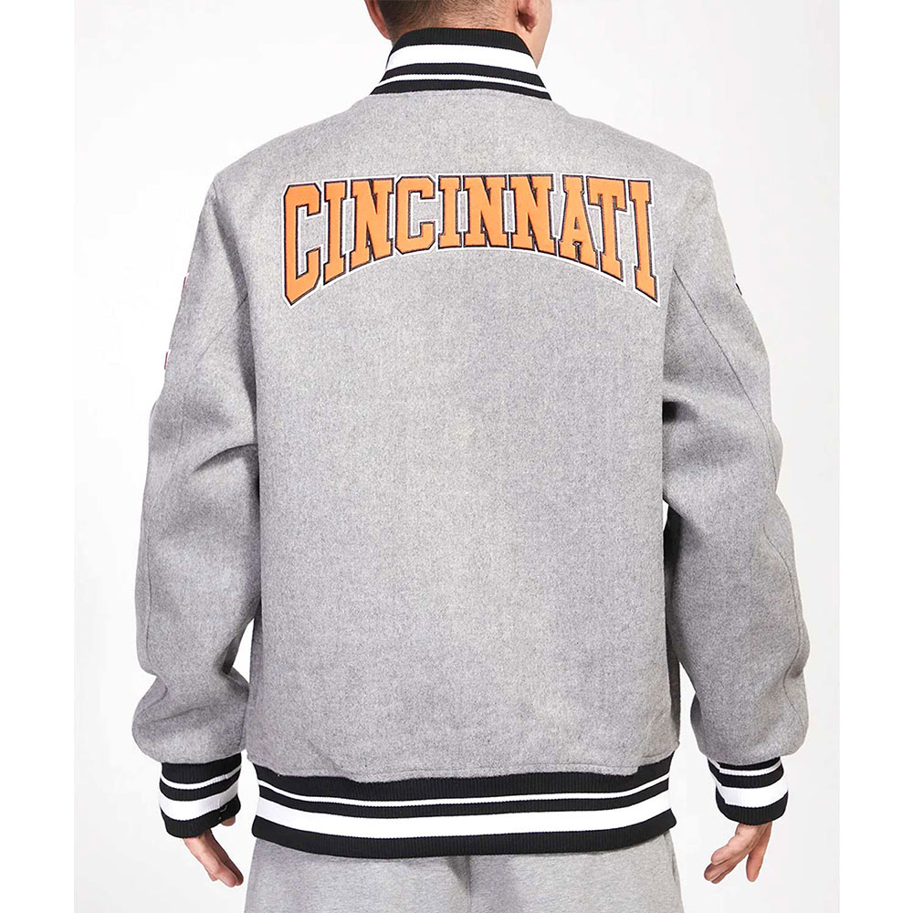 Cincinnati Bengals Gray Wool Varsity Jacket 2 Cincinnati Bengals Gray Wool Varsity Jacket - Image 2