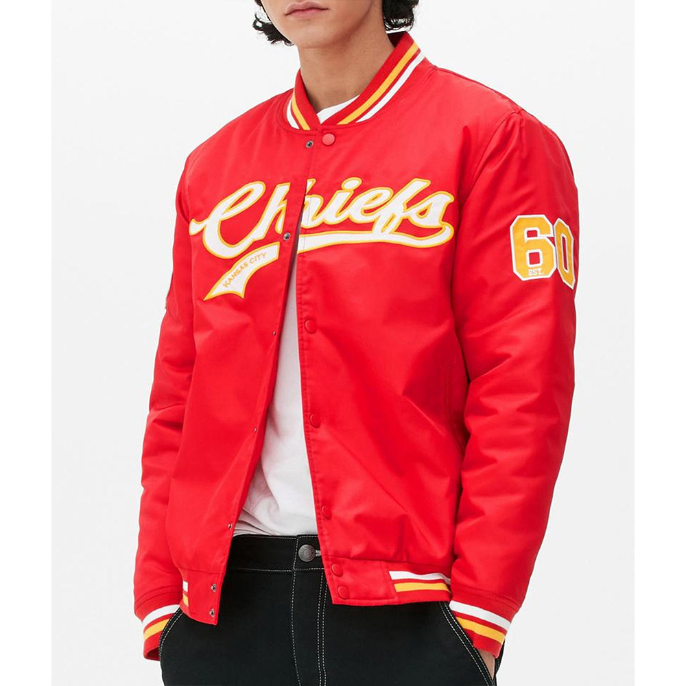 Kansas City Chiefs Varsity Satin Jacket 5 Kansas City Chiefs Varsity Satin Jacket - Image 5