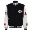 Kansas City Chiefs Black and White Varsity Jacket