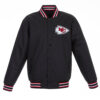 Black Kansas City Chiefs Poly Varsity Jacket