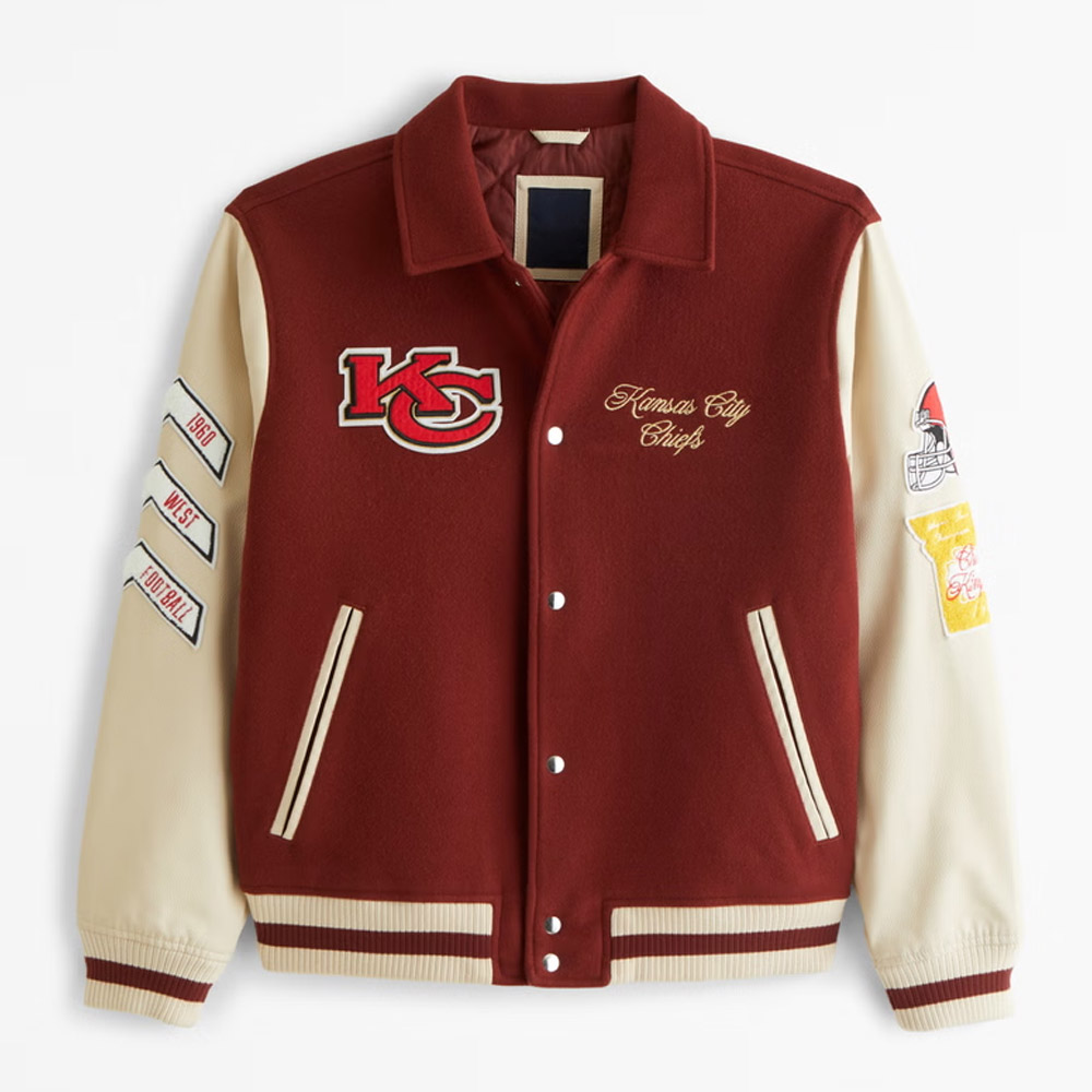 Kansas City Chiefs Burgundy And White Jacket 1 Kansas City Chiefs Burgundy And White Jacket