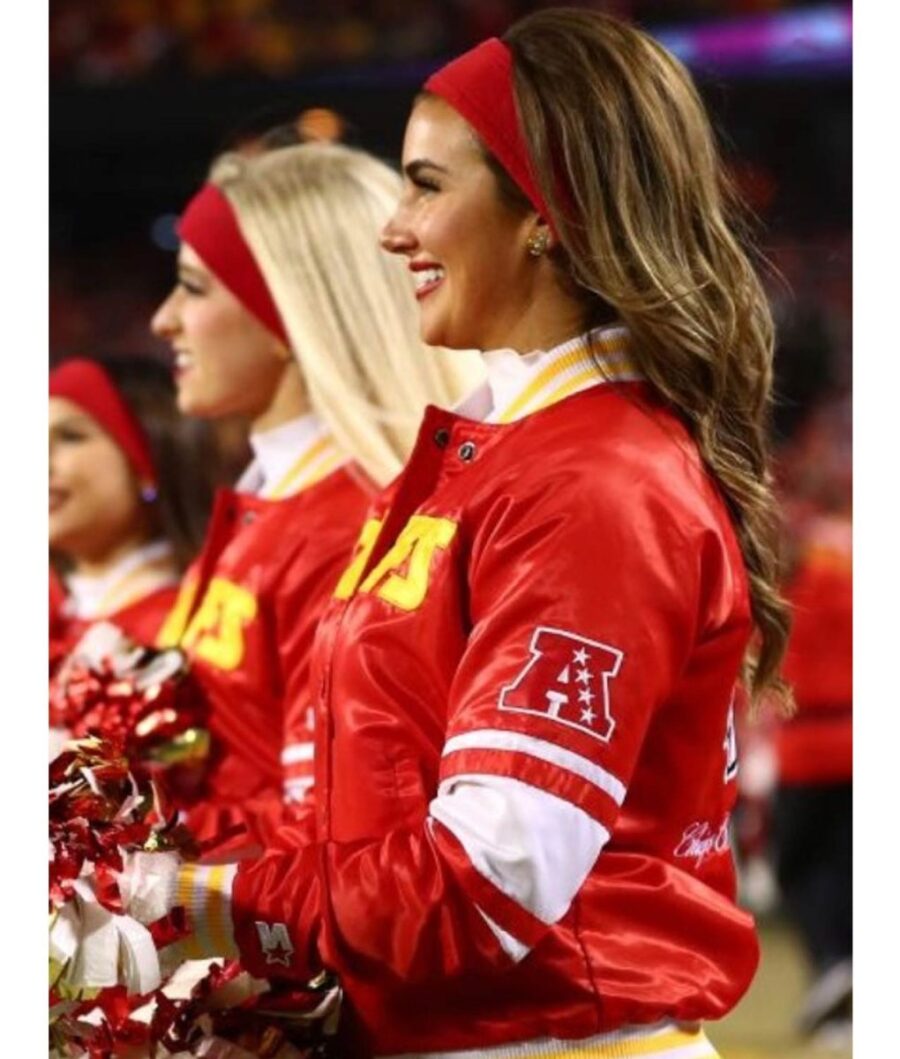 Kansas City Chiefs Cheerleaders Red Bomber Jacket Scaled 1