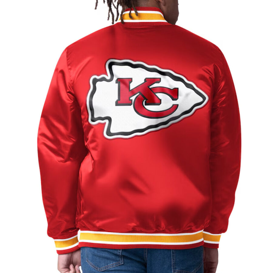 Kansas City Chiefs Red/Gold Jacket 6 Kansas City Chiefs Closer Red Satin Jacket