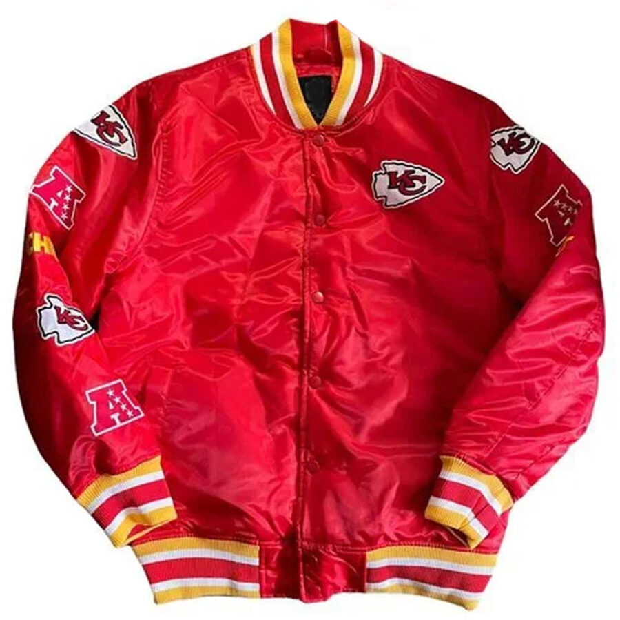 Kansas City Bomber Red Satin Jacket