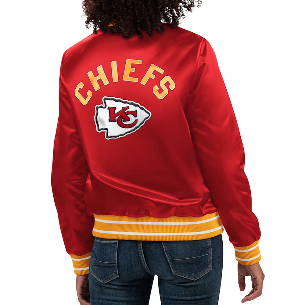 Nfl Kansas City Chiefs Count Red Satin Jacket 2 Nfl Kansas City Chiefs Count Red Satin Jacket - Image 2