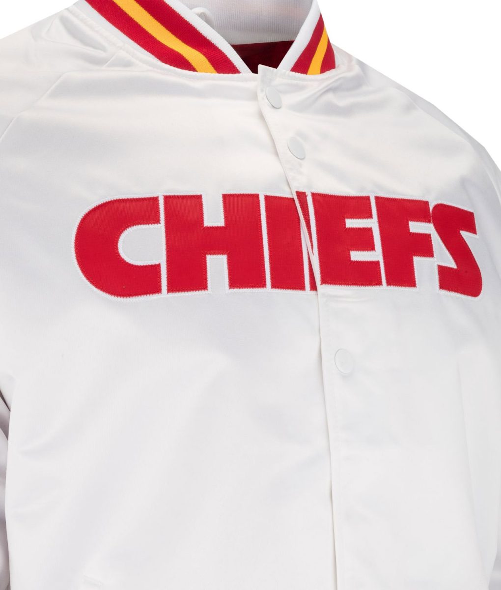 Nfl Kc Chiefs Heavyweight White Jacket 3 Nfl Kc Chiefs Heavyweight White Jacket - Image 3