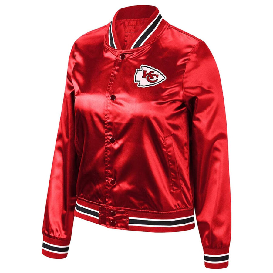 Womens Chiefs Lightweight Satin Jacket - Trendy Leather Jackets