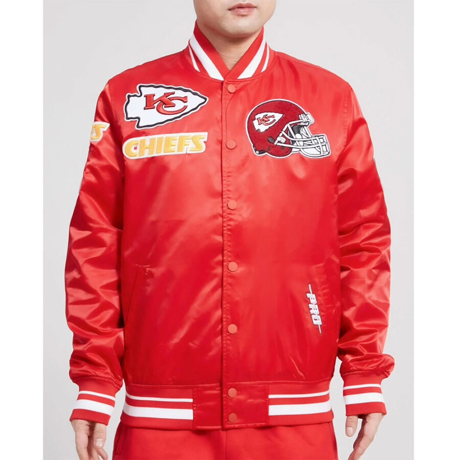 Men's kansas City Chiefs Mashup Satin Jacket - Trendy Leather Jackets