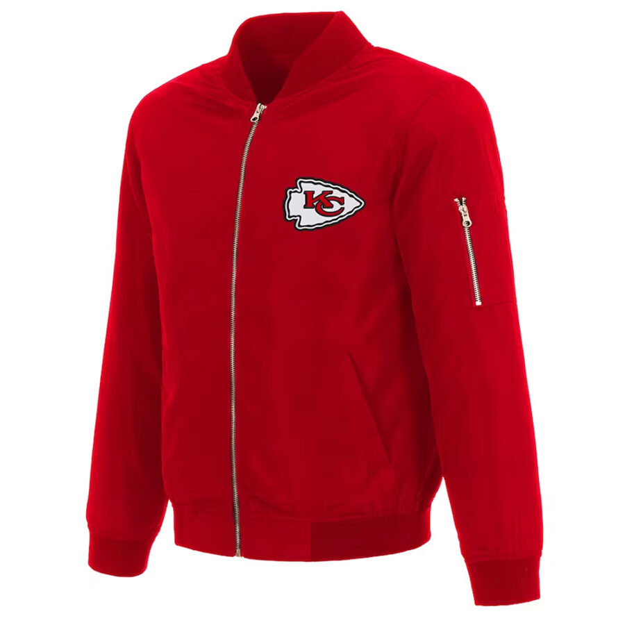 NFL Kansas City Chiefs Red Nylon Bomber Jacket