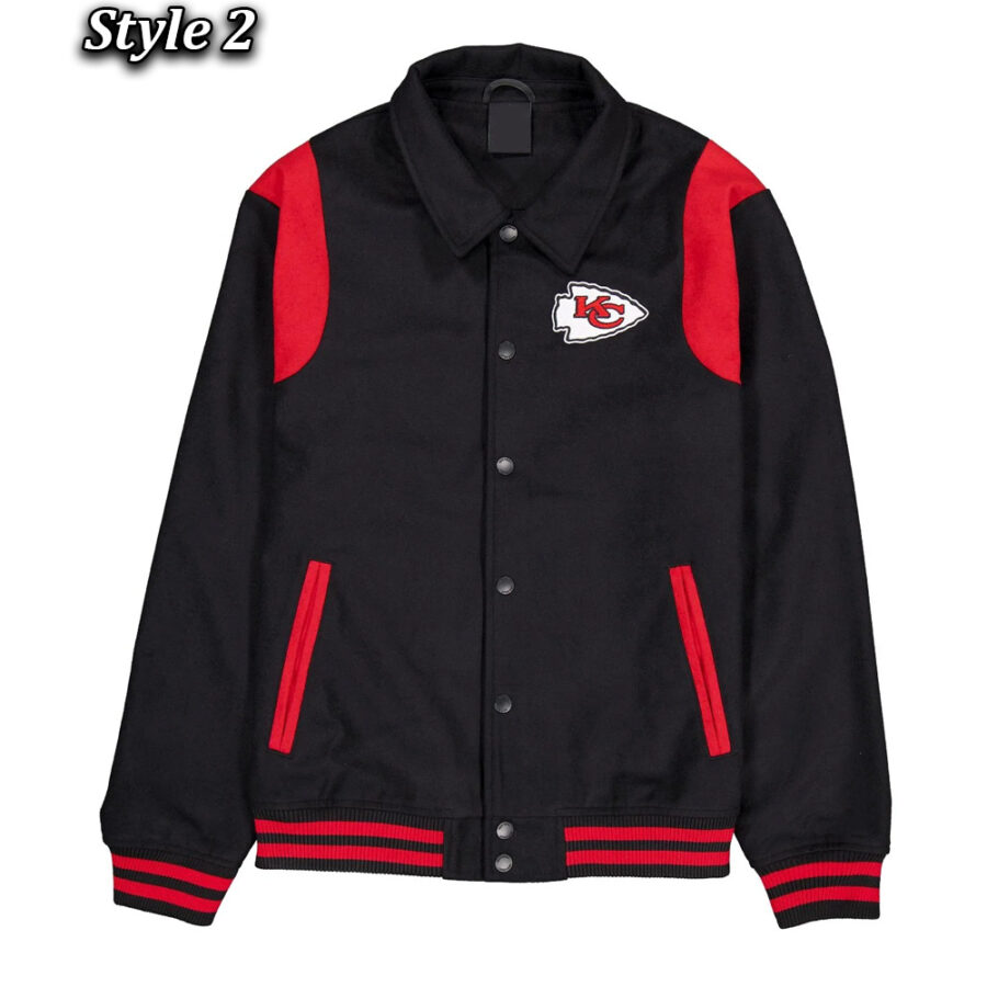 Alternative view of Kansas City Chiefs jacket Teddy Varsity Jacket