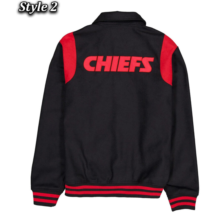 Kansas City Chiefs Jacket Teddy Varsity Jacket 7 Kansas City Chiefs Sport Night Teddy Black Varsity Jacket