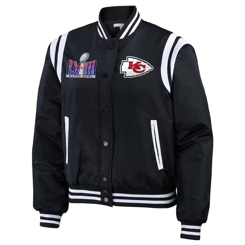 Kansas City Chiefs Black Bomber Jacket 1 Kansas City Chiefs Black Bomber Jacket - Trendy Leather Jackets