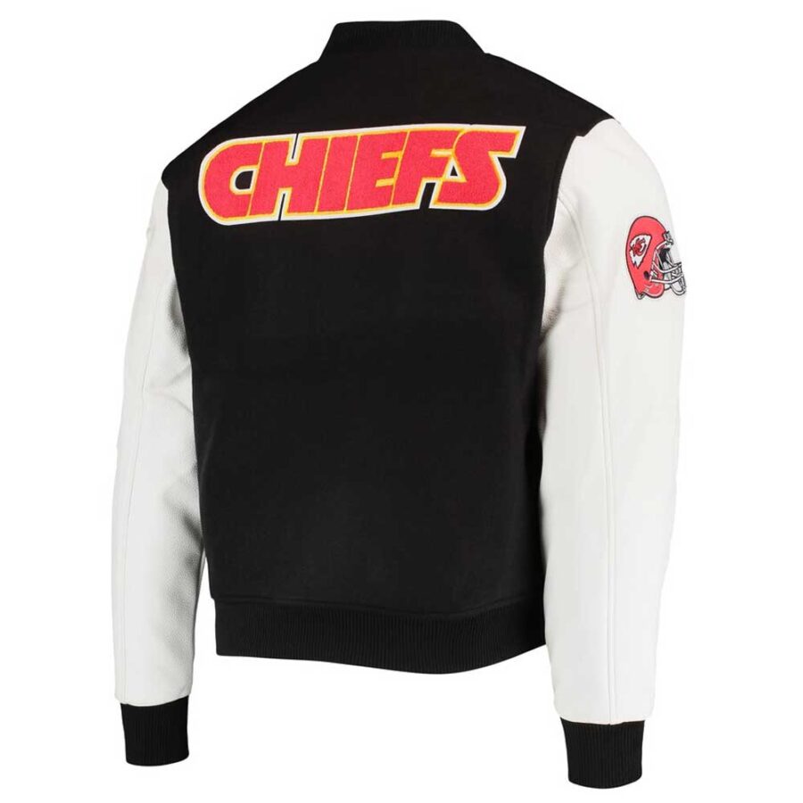 Kansas City Chiefs Varsity Black White Jacket