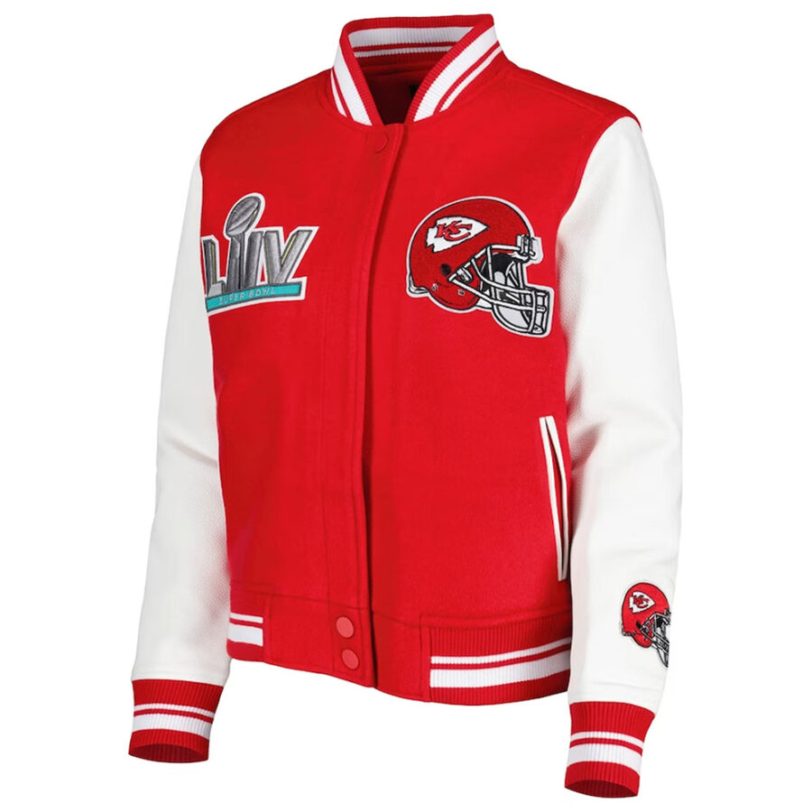 NFL Red/White Kansas City Chiefs Mash Up Varsity Jacket