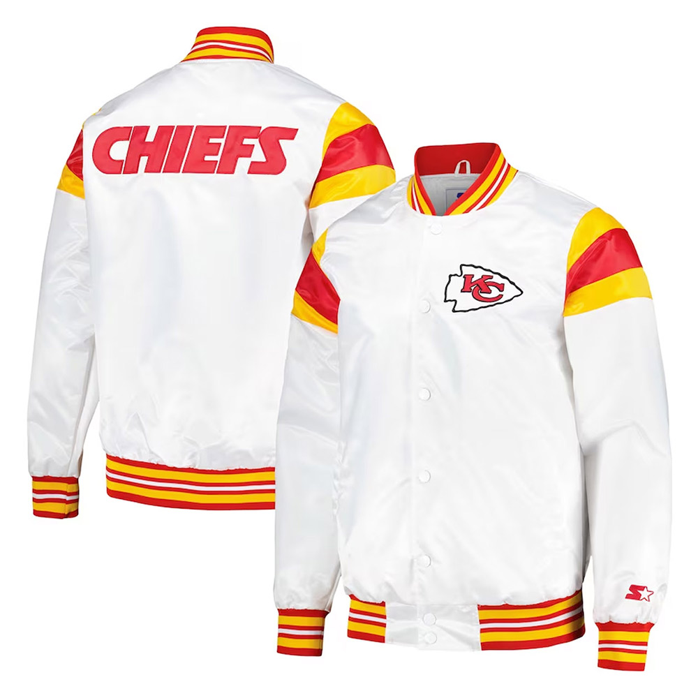 Kansas City White Varsity Satin Jacket 3 Kansas City White Varsity Satin Jacket - Image 3