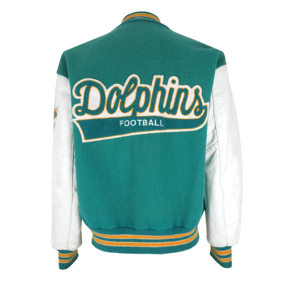 Alternative view of 1980s NFL Miami Dolphins Varsity Jacket