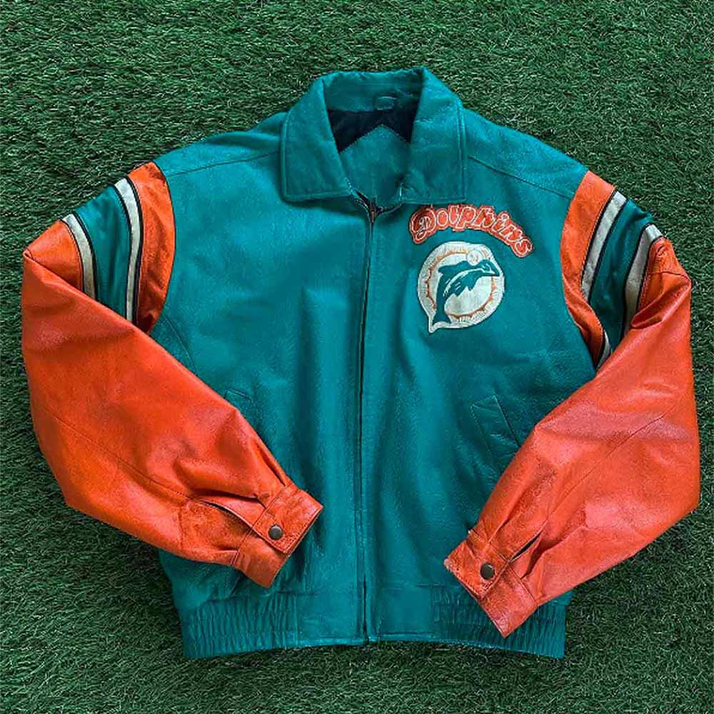 Alix Earle Miami Dolphins Leather Jacket 1 Alix Earle Miami Dolphins Leather Jacket