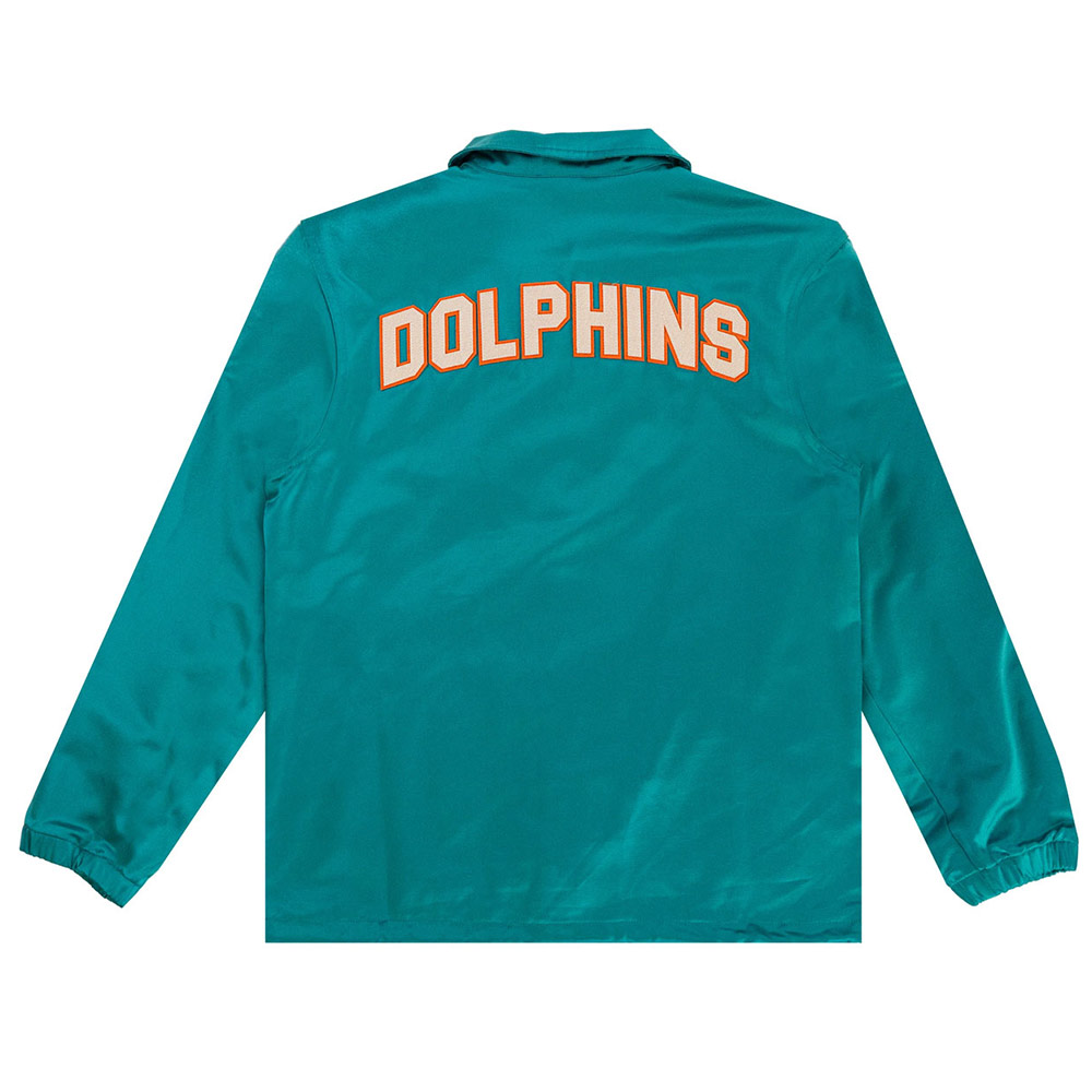 Nfl Miami Dolphins Satin Windbreaker Jacket 2 Nfl Miami Dolphins Satin Windbreaker Jacket - Image 2