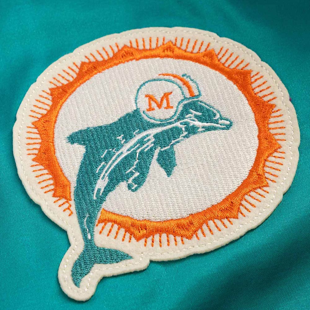 Nfl Miami Dolphins Satin Windbreaker Jacket 3 Nfl Miami Dolphins Satin Windbreaker Jacket - Image 3