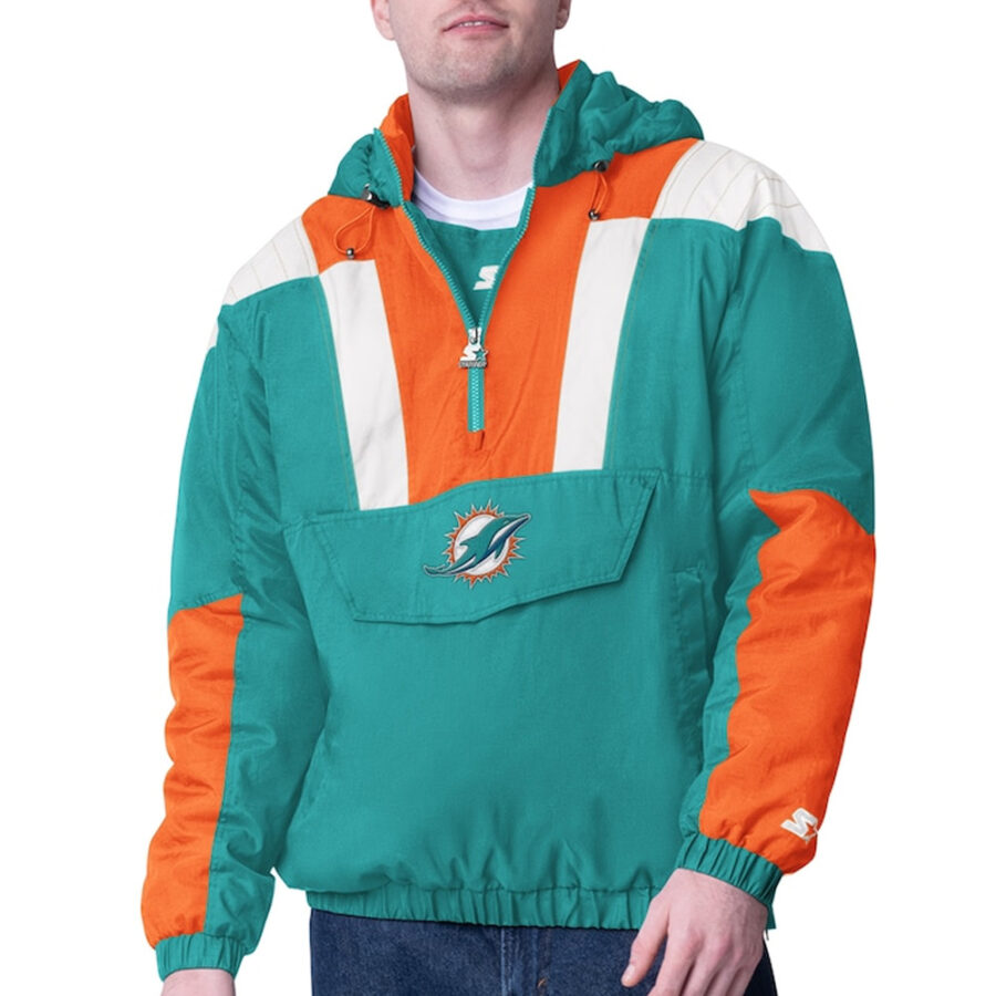 NFL Aqua Miami Dolphins Pullover Jacket