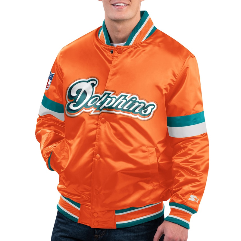 Miami Dolphins Classics Orange Satin Jacket