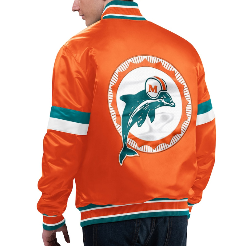 Alternative view of Miami Dolphins Classics Orange Satin Jacket