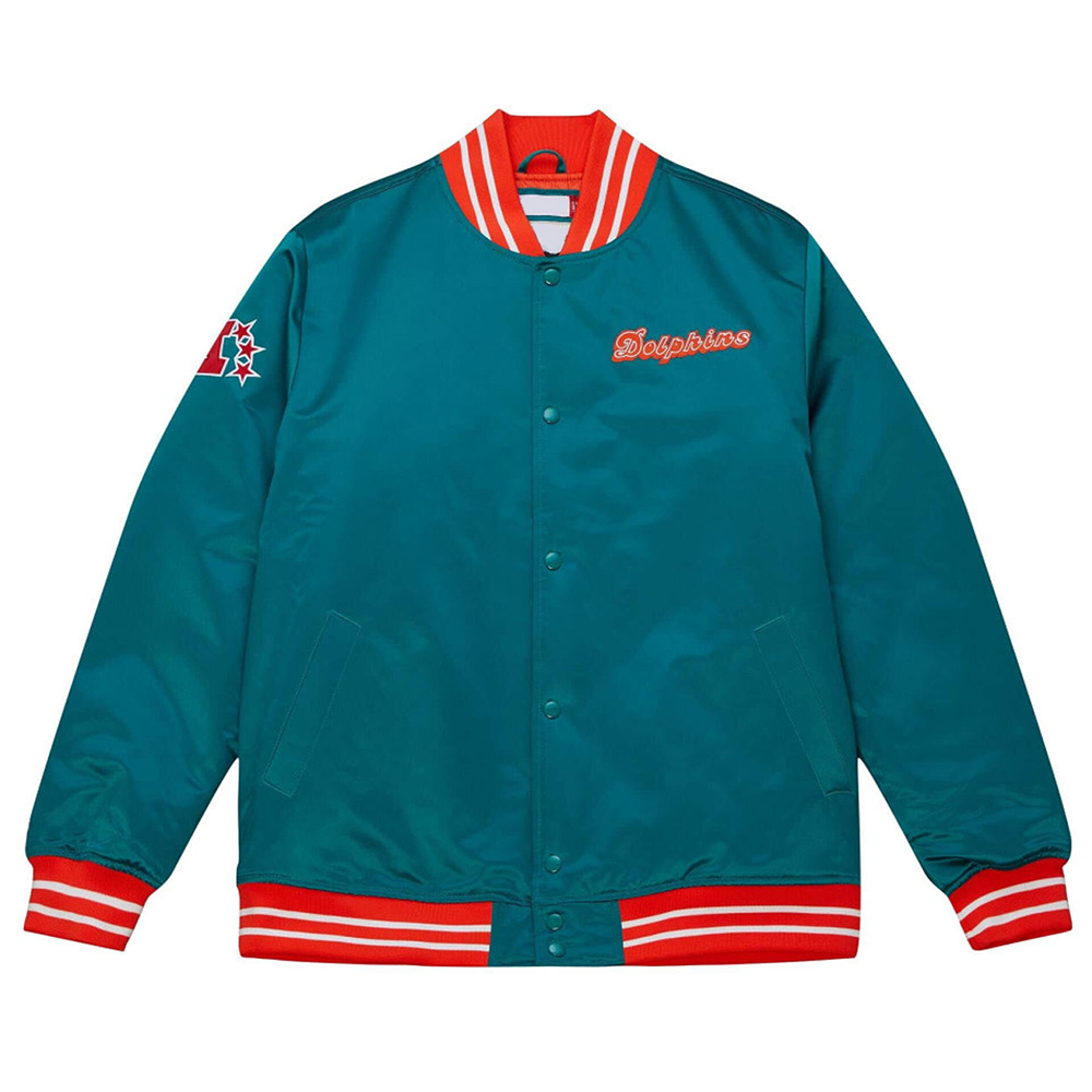 Miami Dolphins Heavyweight Satin Jacket 4 Miami Dolphins Heavyweight Satin Jacket - Image 4