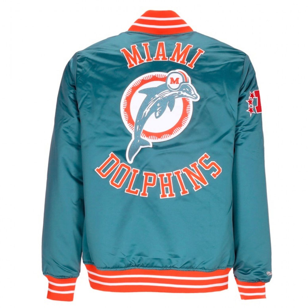 Miami Dolphins Heavyweight Satin Jacket 2 Miami Dolphins Heavyweight Satin Jacket - Image 2