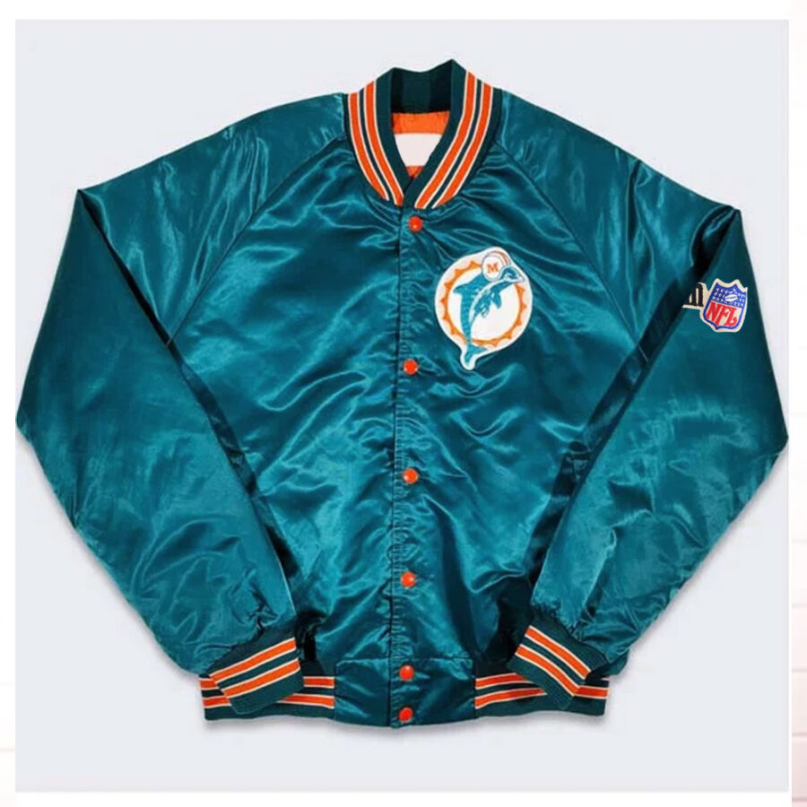 NFL Miami Dolphins Team Aqua Satin Jacket