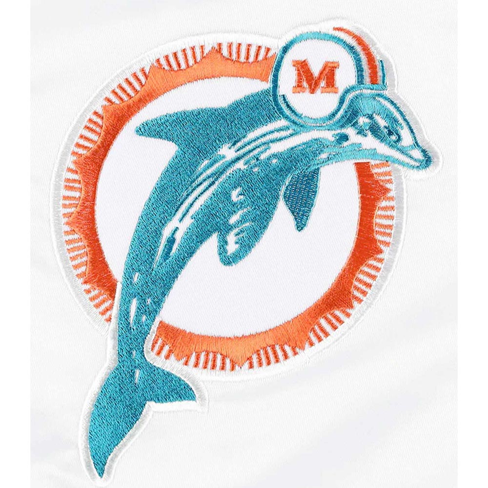 Nfl Miami Dolphins White Satin Jacket 5 Nfl Miami Dolphins White Satin Jacket - Image 5